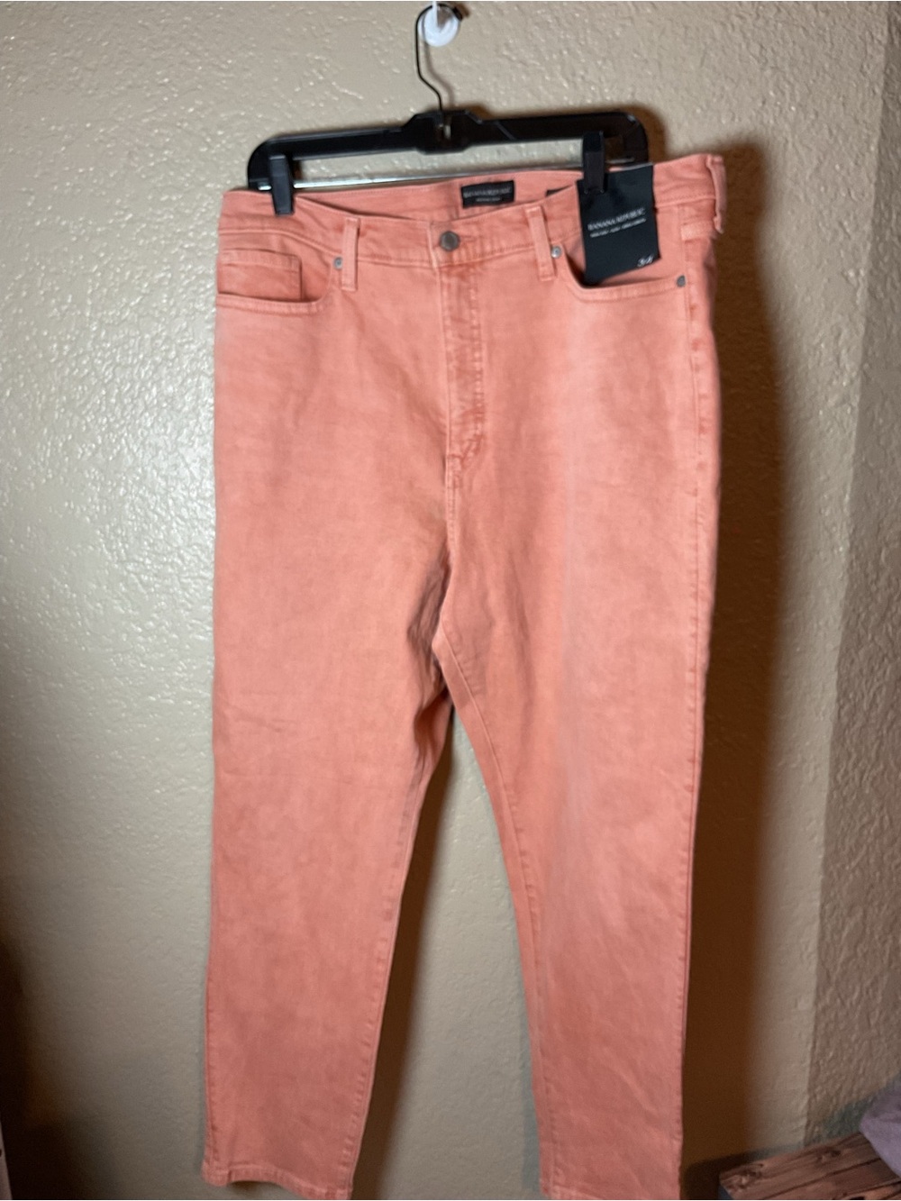 Banana Republic High Rise Slim Ankle Length Peach Coral Jeans Women’s 34 NWT